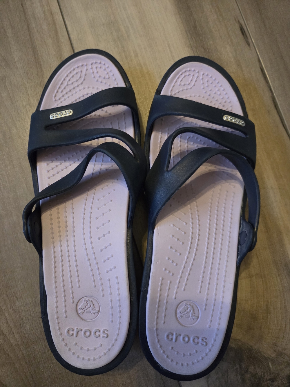 CROCS Women’s Navy & Light Purple Dual-Strap Comfort Sandals